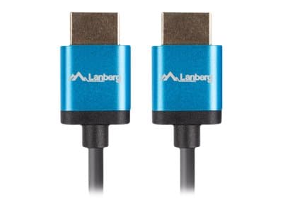 Lanberg - Premium High Speed - HDMI-kaapeli med Ethernet - HDMI han til HDMI han - 1 m - lajittelu - 4K-tuki, 1080p-tuki