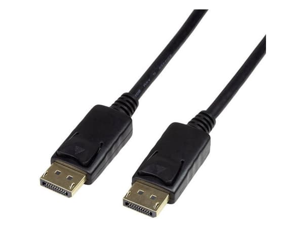 LogiLink CV0077, 10 m, DisplayPort, DisplayPort, Hankjønn, Hankjønn, Sort