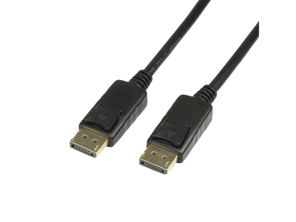 LogiLink CV0077, 10 m, DisplayPort, DisplayPort, Hankjønn, Hankjønn, Sort