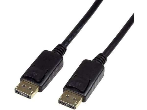 LogiLink CV0077, 10 m, DisplayPort, DisplayPort, Hankjønn, Hankjønn, Sort