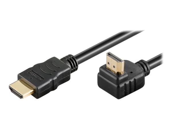 MicroConnect - HDMI-kabel med Ethernet - HDMI hane till HDMI hane vinklad - 2 m
