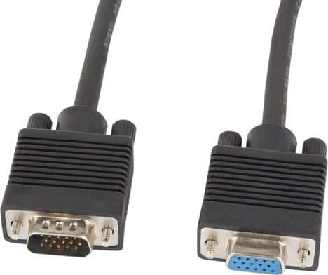 Lanberg - VGA-kabel - HD-15 (VGA) (hann) til HD-15 (VGA) (hunn) - 5 m - tommelskruer, 1080p-støtte - svart