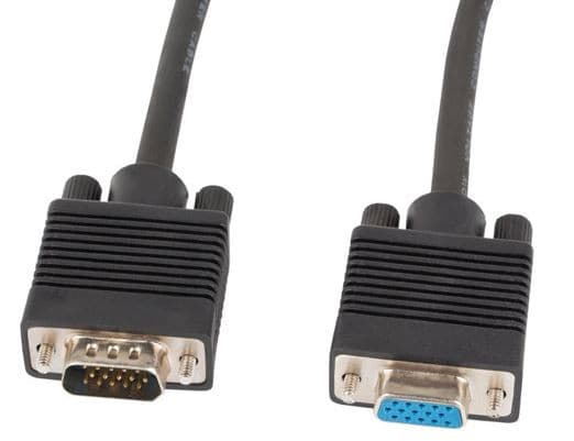 Lanberg - VGA-kabel - HD-15 (VGA) (hann) til HD-15 (VGA) (hunn) - 5 m - tommelskruer, 1080p-støtte - svart