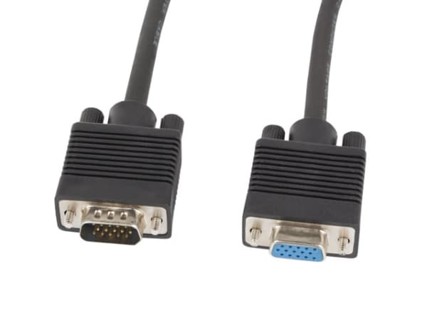 Lanberg - VGA-kabel - HD-15 (VGA) (hann) til HD-15 (VGA) (hunn) - 5 m - tommelskruer, 1080p-støtte - svart