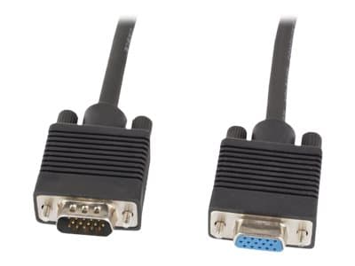 Lanberg - VGA-kabel - HD-15 (VGA) (hann) til HD-15 (VGA) (hunn) - 5 m - tommelskruer, 1080p-støtte - svart