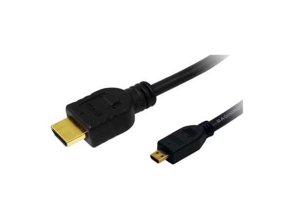LogiLink High Speed with Ethernet - HDMI-kabel med Ethernet - HDMI hann til 19 pin micro HDMI Type D hann - 2 m