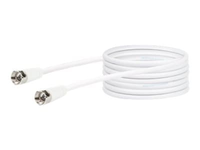 Schwaiger - Antennkabel - F-kontakt (hane) till F-kontakt (hane) - 5 m - dubbelt skärmad - 75 dB - vit