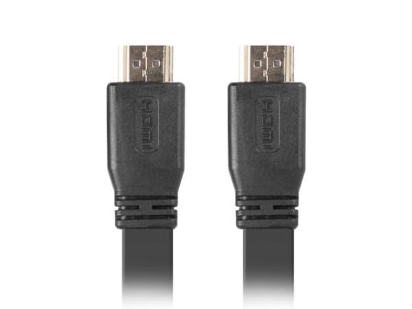 Lanberg - Premium High Speed - HDMI-kabel med Ethernet - HDMI hann til HDMI hann - 5 m - svart - flat, 4K-støtte, 1080p-støtte