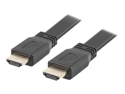 Lanberg - Premium High Speed - HDMI-kabel med Ethernet - HDMI hann til HDMI hann - 5 m - svart - flat, 4K-støtte, 1080p-støtte