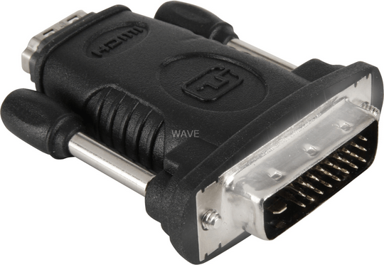 Goobay A 333 (HDMI 19pin F/DVI-D 24+1pin M), HDMI 19pin F, DVI-D 24+1pin M, Sort