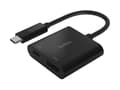 Miniatyrbild 1 av 5: Belkin USB-C to HDMI + Charge Adapter - Videokort - 24 pin USB-C hane till HDMI, USB-C (enbart ström) hona - svart - stöd för 4K, USB Power Delivery