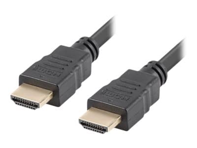 Lanberg - High Speed - HDMI-kabel med Ethernet - HDMI hann til HDMI hann - 1.8 m - skjermet - svart - 4K-støtte (en pakke 10)