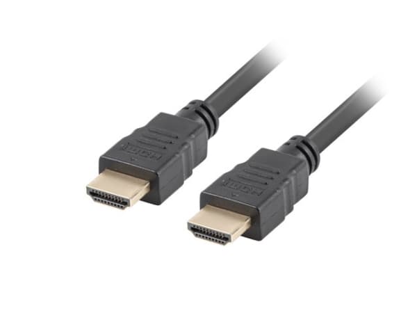 Lanberg - High Speed - HDMI-kabel med Ethernet - HDMI hann til HDMI hann - 1 m - skjermet - svart (en pakke 10)
