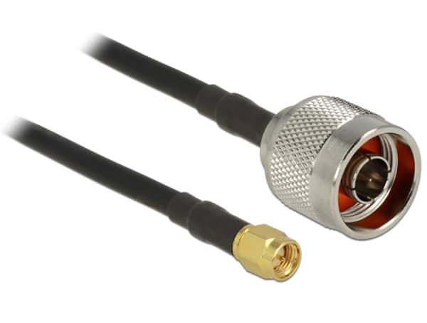Delock - Antennekabel - SMA hann til N-kontakt hann - 2.5 m - svart