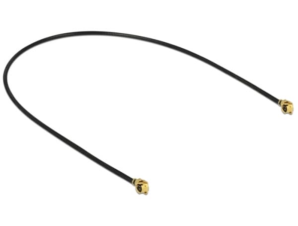 Delock - Antennekabel - MHF/U.FL plugg vinklet til MHF/U.FL plugg vinklet - 20 cm - koaksial - svart