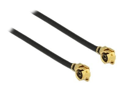 Delock - Antennekabel - MHF/U.FL plugg vinklet til MHF/U.FL plugg vinklet - 20 cm - koaksial - svart