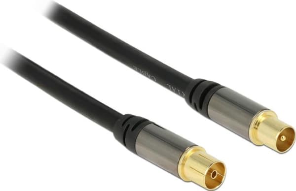 Delock - Antennekabel - IEC-kobling hann til IEC-kobling hunn - 3 m - 85 dB - svart