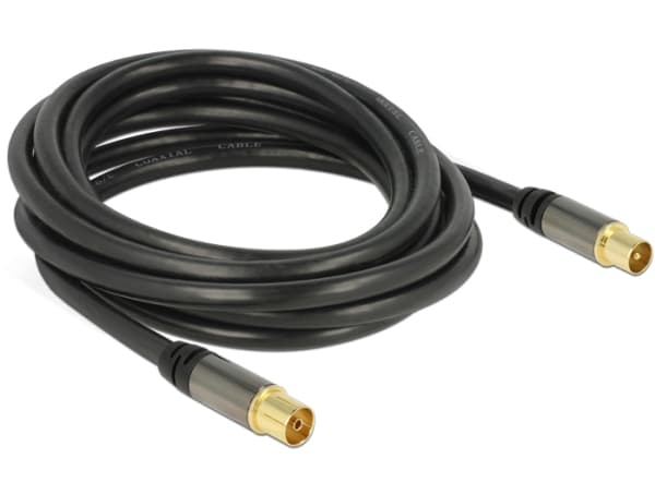 Delock - Antennekabel - IEC-kobling hann til IEC-kobling hunn - 3 m - 85 dB - svart