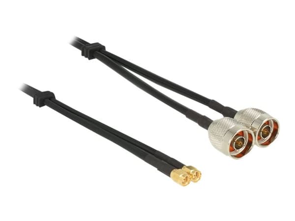 Delock - Antennekabel - SMA plugg til N-kontakt plugg - 10 m - svart