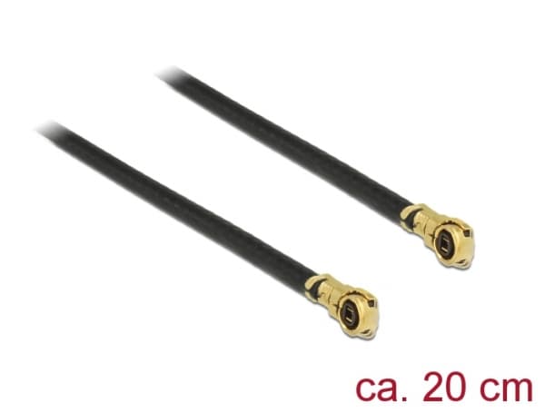 Delock - Antennekabel - MHF4/HSC plugg vinklet til MHF4/HSC plugg vinklet - 20 cm - koaksial - svart