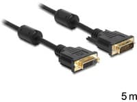 Delock - DVI-kabel - DVI-D (hunn) til DVI-D (hann) - 5 m - svart