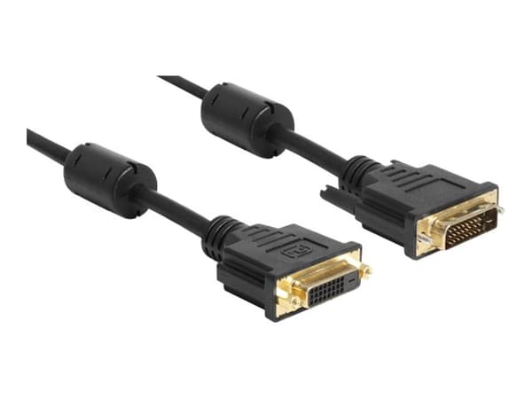 Delock - DVI-kabel - DVI-D (hunn) til DVI-D (hann) - 5 m - svart