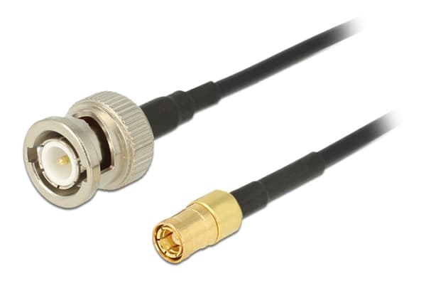 Delock - Antennekabel - BNC hann til SMB hann - 3 m - koaksial - svart