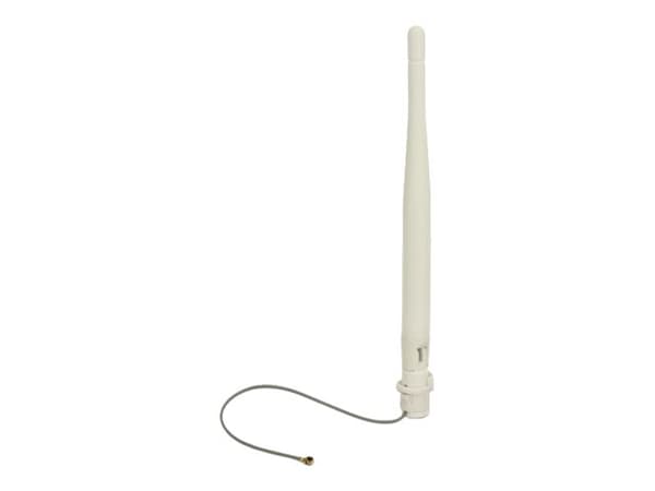 Delock - Antenne - pisk - Wi-Fi - 3 dBi - rundtstrålende - utendørs, klemmemonterbar