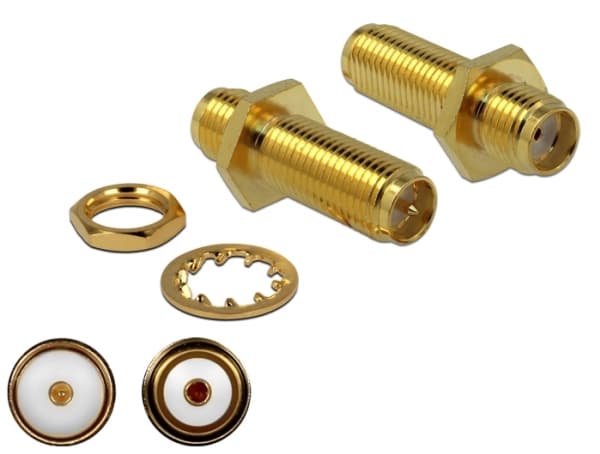 Delock - RF-adapter - SMA hunn til RP-SMA hunn skott