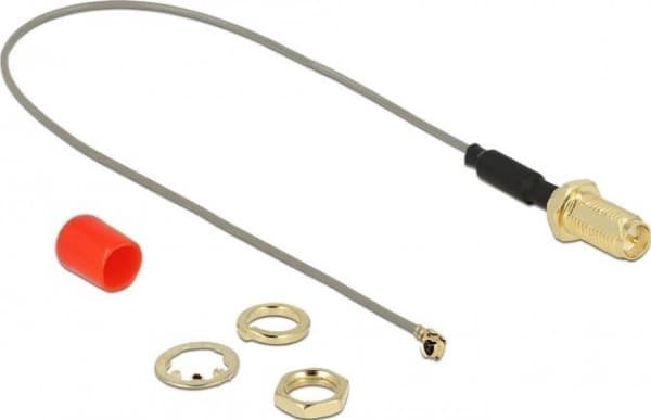 Delock - Antennekabel - RP-SMA beholder til MHF/U.FL plugg - 20 cm - koaksial - grå