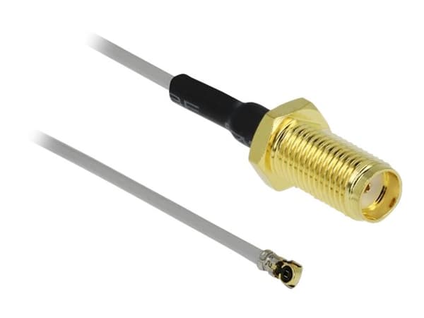Delock - Antennekabel - SMA (hunn) til MHF 4L (hann) - 50 cm - koaksial - grå