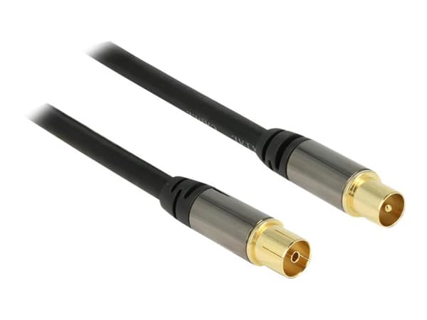 Delock - Antennekabel - UHF-kontakt hunn til UHF-kontakt hann - 1 m - koaksial - svart