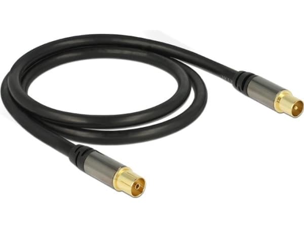 Delock - Antennekabel - UHF-kontakt hunn til UHF-kontakt hann - 1 m - koaksial - svart