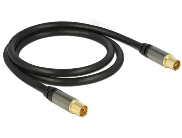 Delock - Antennekabel - UHF-kontakt hunn til UHF-kontakt hann - 1 m - koaksial - svart