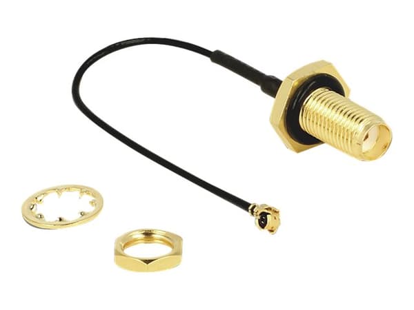 Delock - Antennekabel - SMA (hunn) til I-PEX (hann) - 10 cm - koaksial - svart