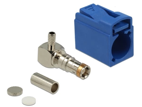 Delock FAKRA K jack 90° for crimping - Modulinnlegg - FAKRA K - signalblå, RAL 5005