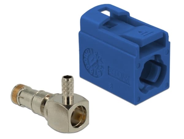 Delock FAKRA K jack 90° for crimping - Modulinnlegg - FAKRA K - signalblå, RAL 5005