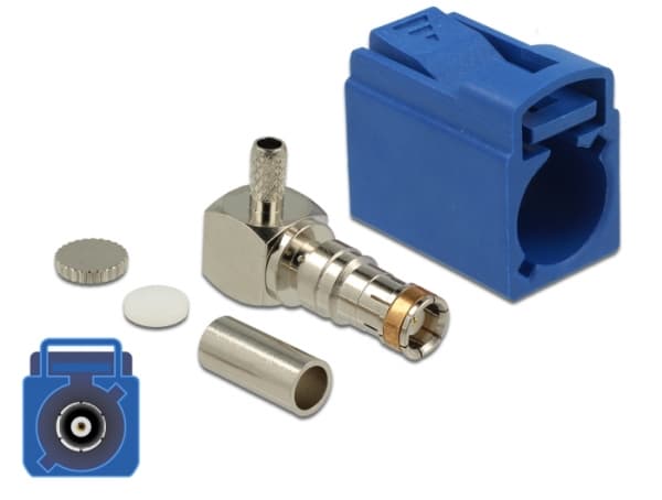 Delock FAKRA K jack 90° for crimping - Modulinnlegg - FAKRA K - signalblå, RAL 5005