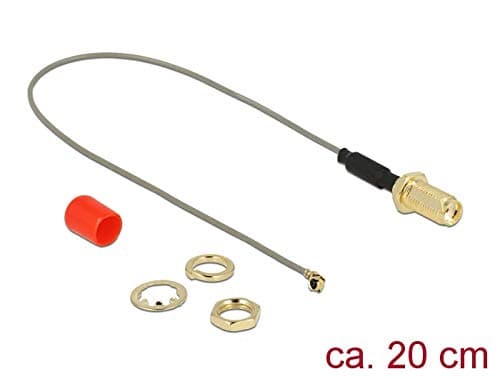 Delock - Antennekabel - SMA beholder til MHF/U.FL plugg - 20 cm - koaksial - grå