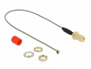 Delock - Antennekabel - SMA beholder til MHF/U.FL plugg - 20 cm - koaksial - grå