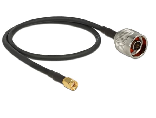 Delock - Antennekabel - RP-SMA hann til N-kontakt hann - 50 cm - svart