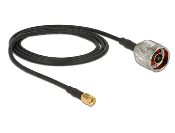 Delock - Antennekabel - RP-SMA hann til N-kontakt hann - 2 m - svart