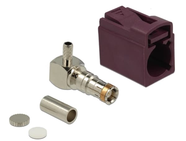 Delock FAKRA D jack 90° for crimping - Modulinnlegg - FAKRA D - rødvinsfiolett, RAL 4004