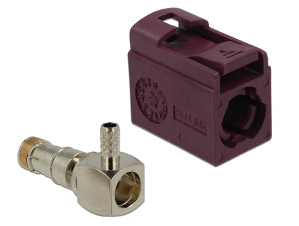 Delock FAKRA D jack 90° for crimping - Modulinnlegg - FAKRA D - rødvinsfiolett, RAL 4004