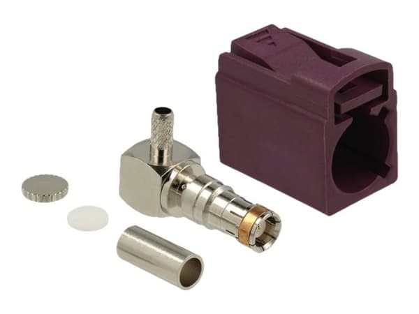 Delock FAKRA D jack 90° for crimping - Modulinnlegg - FAKRA D - rødvinsfiolett, RAL 4004