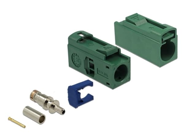 Delock FAKRA E jack 25 mm (long) for crimping - Modulär insättning - FAKRA E - lövgrön, RAL 6002