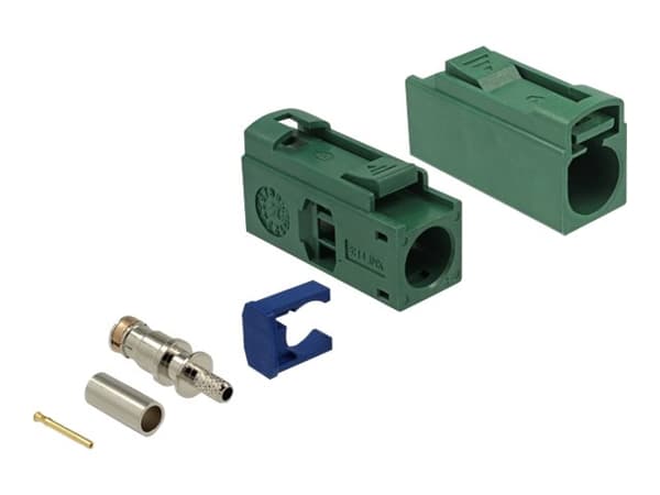 Delock FAKRA E jack 25 mm (long) for crimping - Modulär insättning - FAKRA E - lövgrön, RAL 6002