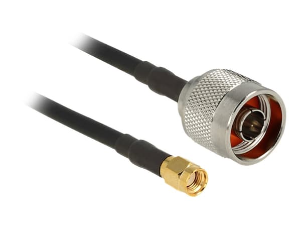 Delock - Antennekabel - RP-SMA hann til N-kontakt hann - 1 m - svart