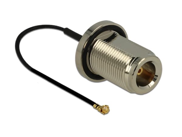 Delock - Antennekabel - N-kontakt hunn - 13 cm - svart
