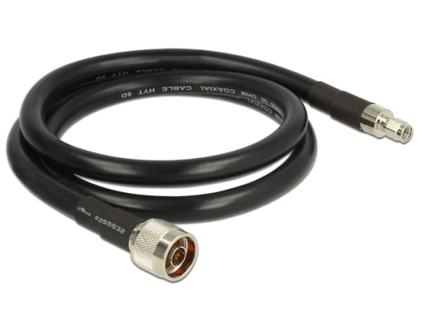DeLock CFD400 LLC400 lavt tap - antennekabel - N-tilkobling (S) til RP-SMA (S) - 1 m - coax - svart (13019)